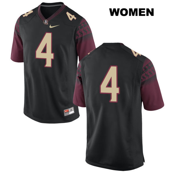 Women's NCAA Nike Florida State Seminoles #4 Tarvarus McFadden College No Name Black Stitched Authentic Football Jersey KOH8869DG